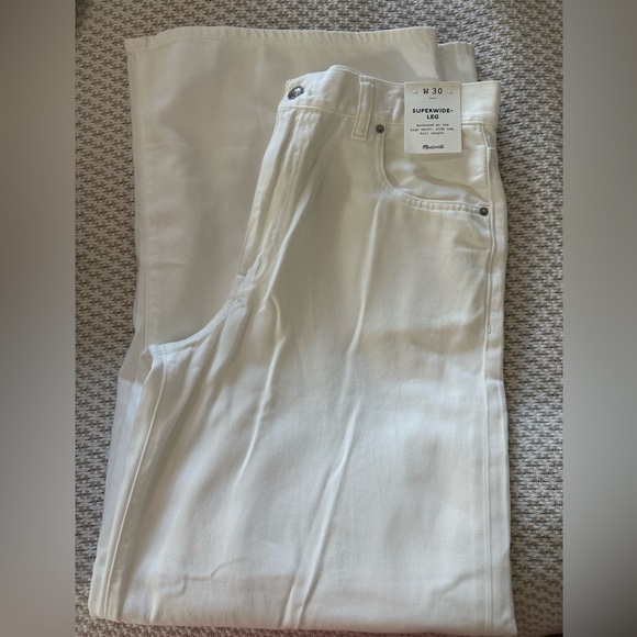 NWT Madewell Superwide-Leg Jeans: Airy Denim Edition Tile White - 30 - Picture 2 of 6